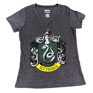 Harry Potter sz M T-shirt knit Slytherin graphic front top women 0181
